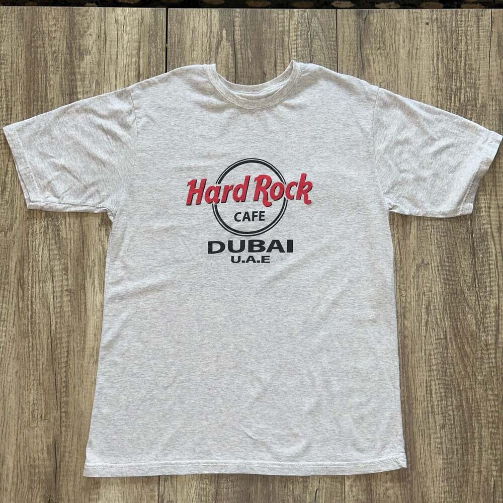 Hard Rock Cafe Dubai U.A.E Graphic T-Shirt Grey Heather K14